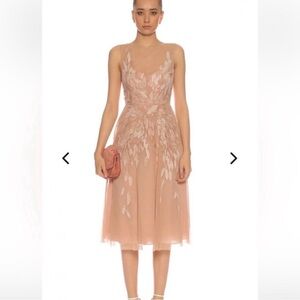 BCBGMaxAzria Gustava Nude
Pink Floral Embroidered Tulle Dress